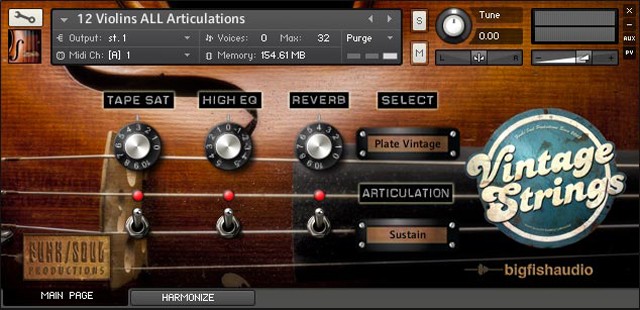 Vintage Strings GUI