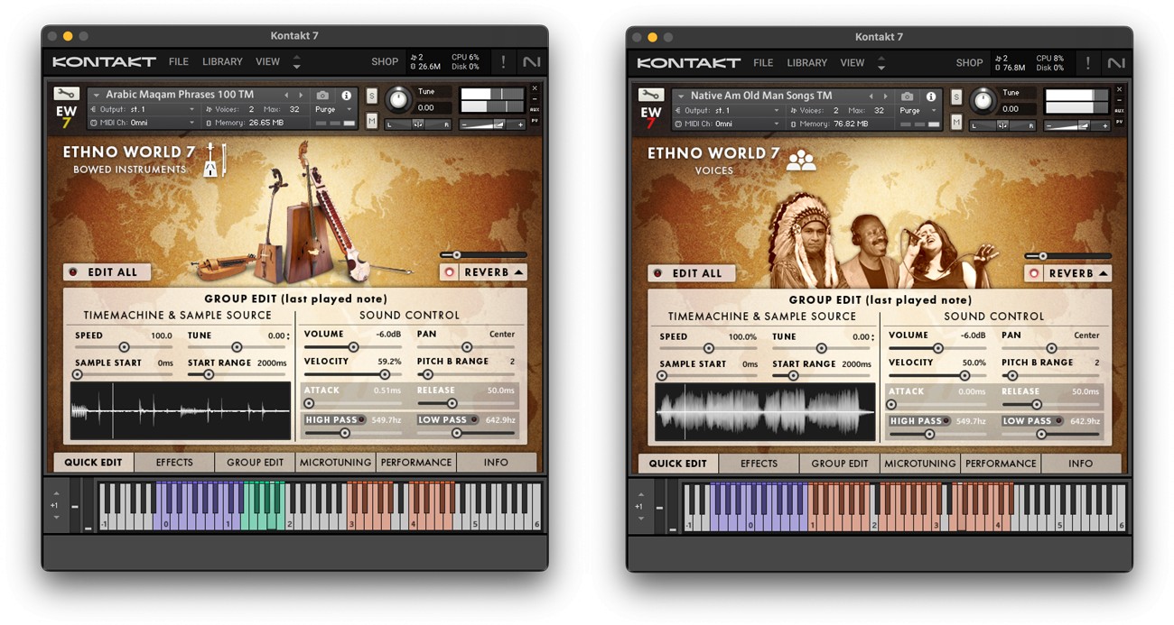 Ethno World 7 Voices and Instruments GUI