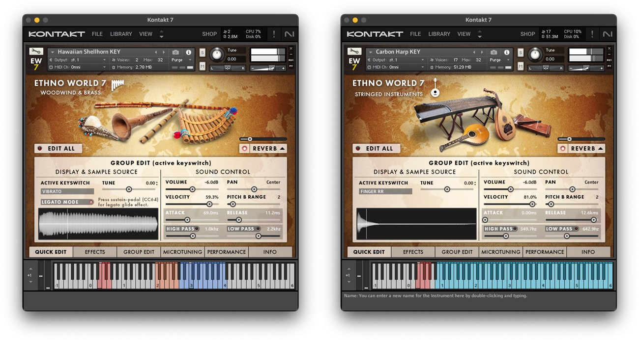 Ethno World 7 Instruments GUI