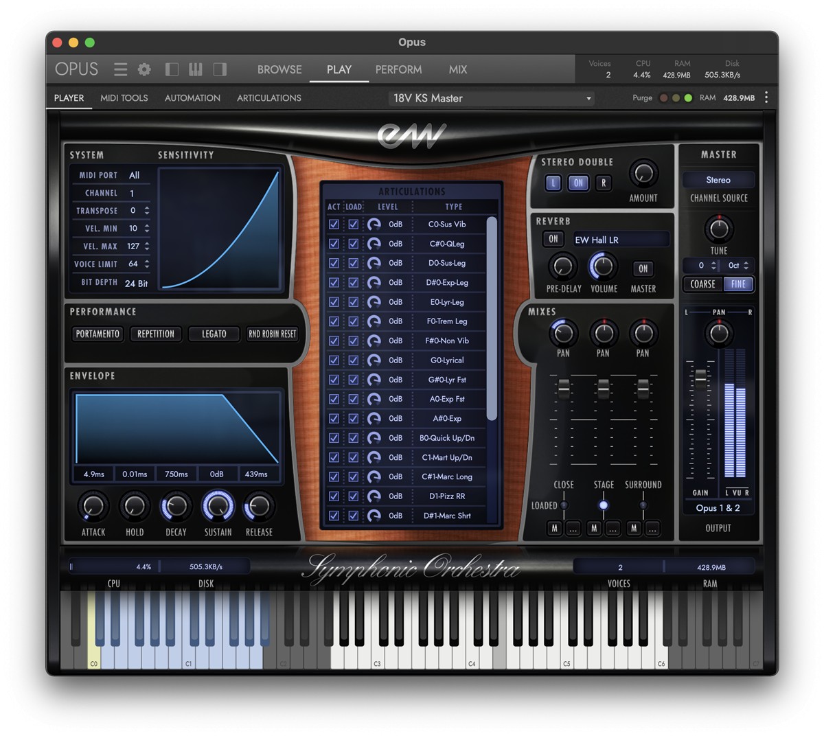 Symphonic Orchestra GUI Screen